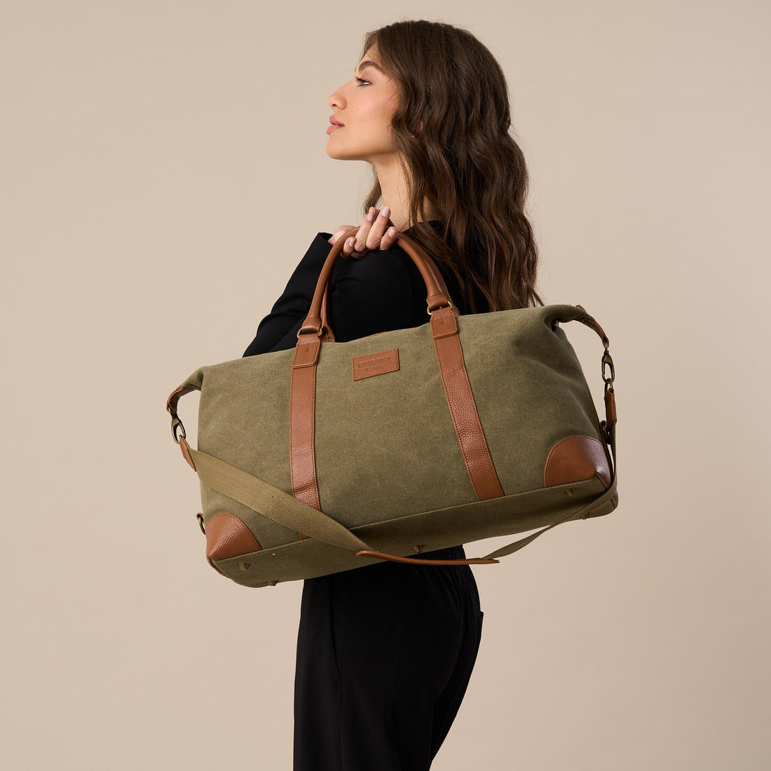 Oxford Leather and Canvas Duffel Bag - Woodstock Leather