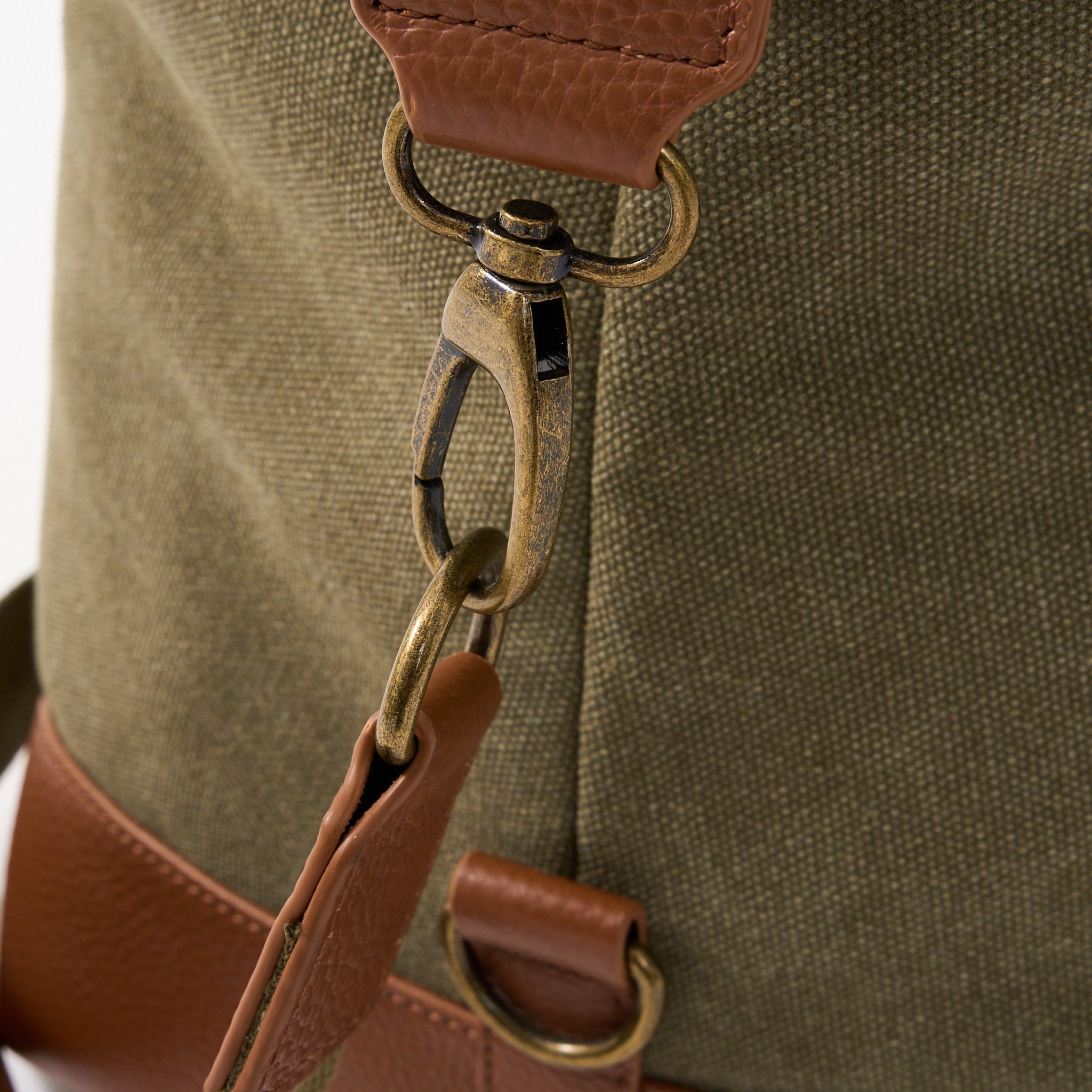 Oxford Leather and Canvas Duffel Bag - Woodstock Leather