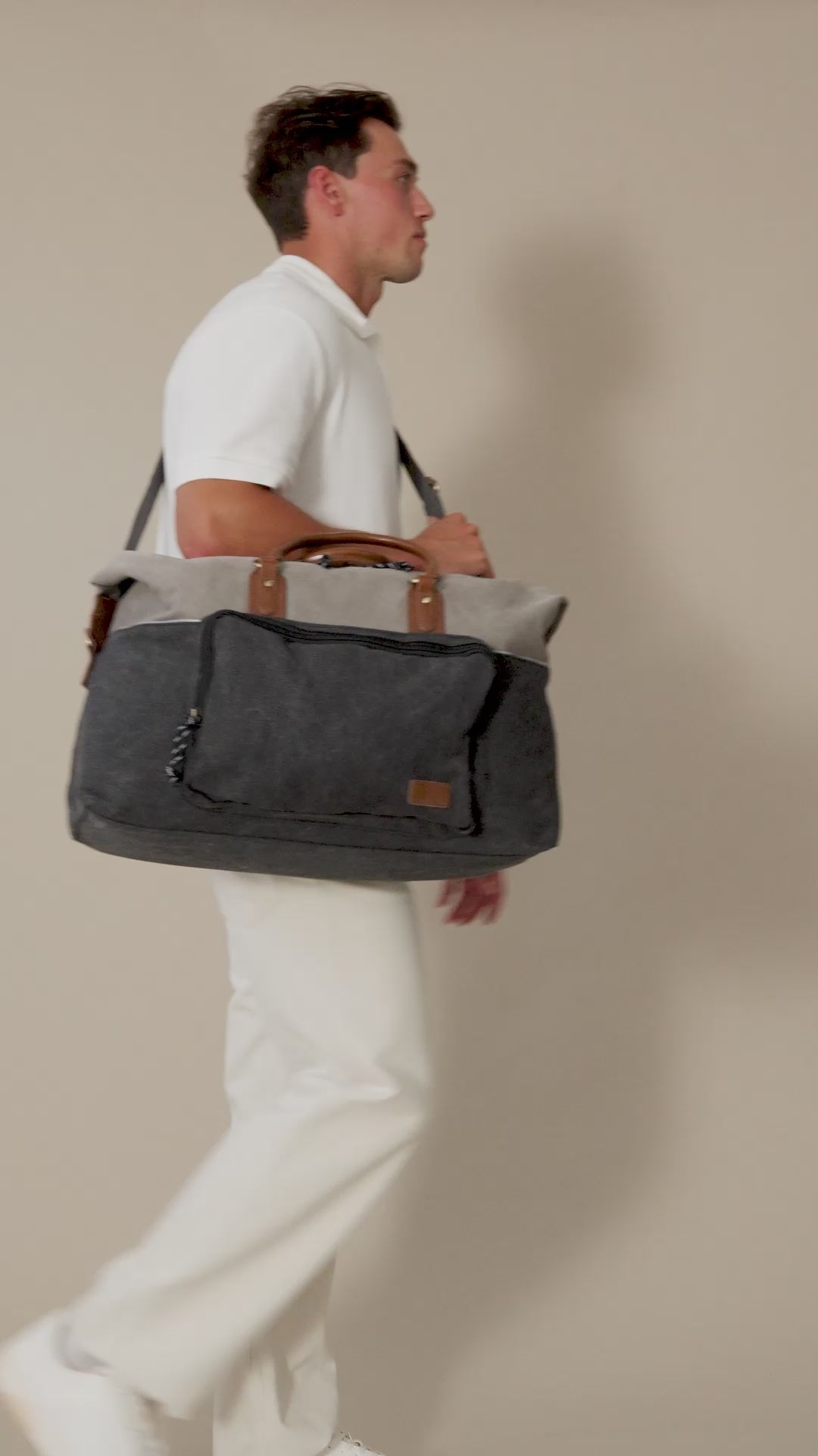 Dallas Two-tone Premium Canvas and Leather Weekend Bag
