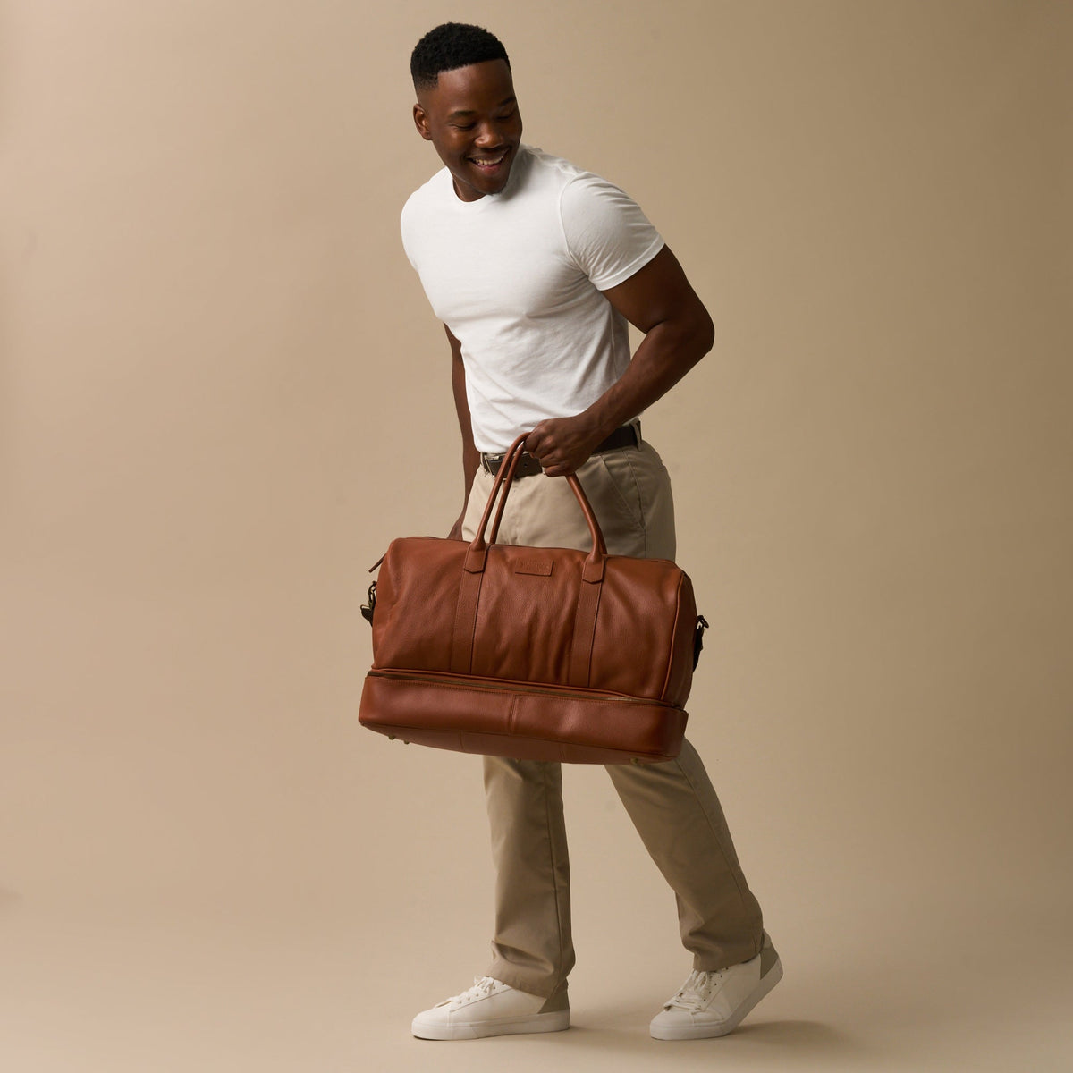 Sterling Double-Layered Weekend Bag With Shoe Compartment - Woodstock Leather