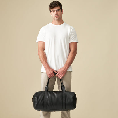 Weekender Duffel Bag with Waterproof Lining &amp; Sneaker Compartment - Woodstock Leather