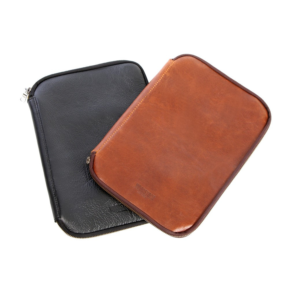 External view of Aria iPad &amp; Notebook Pouch in Pecan and Black 