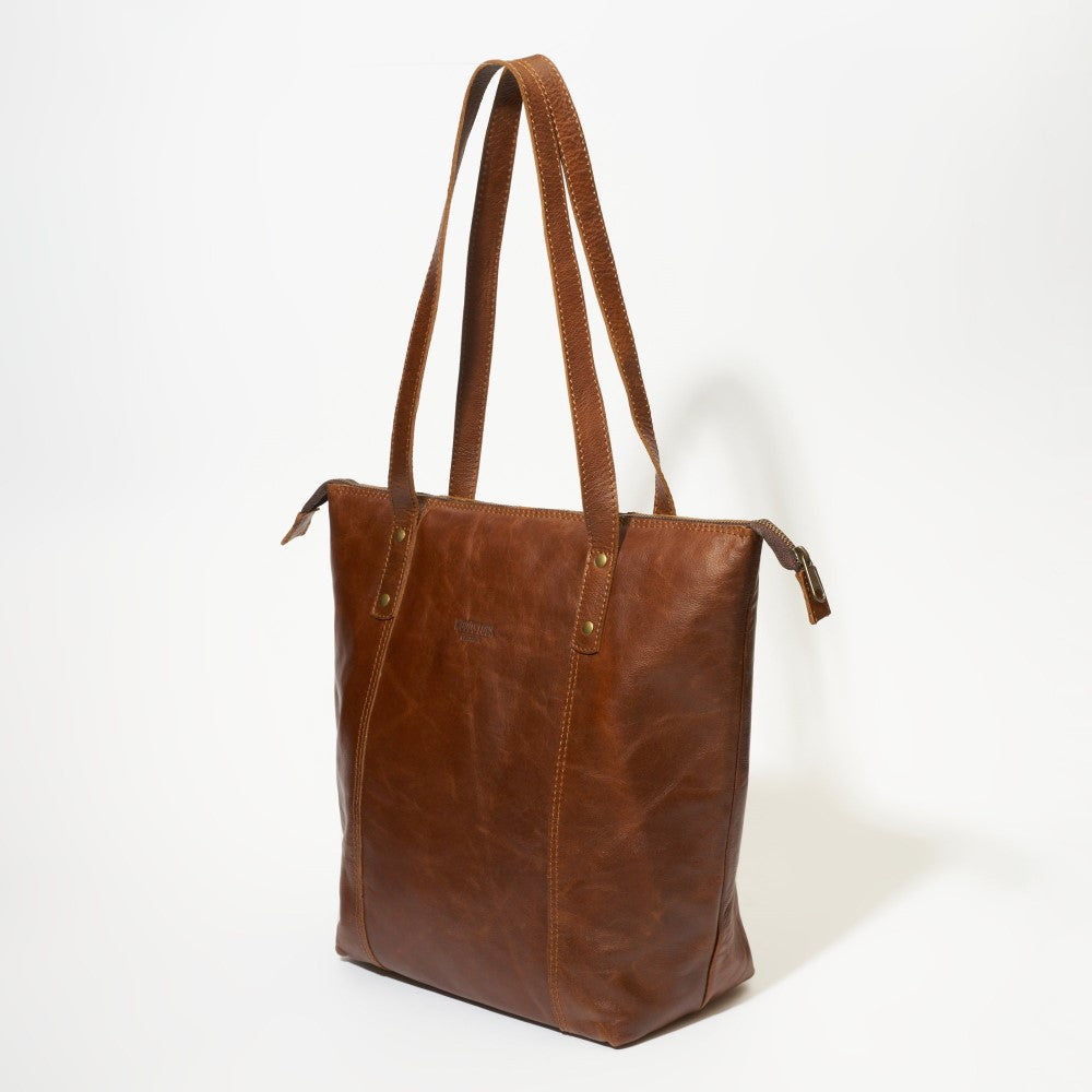 Front view of Helena Tote Bag-Pecan