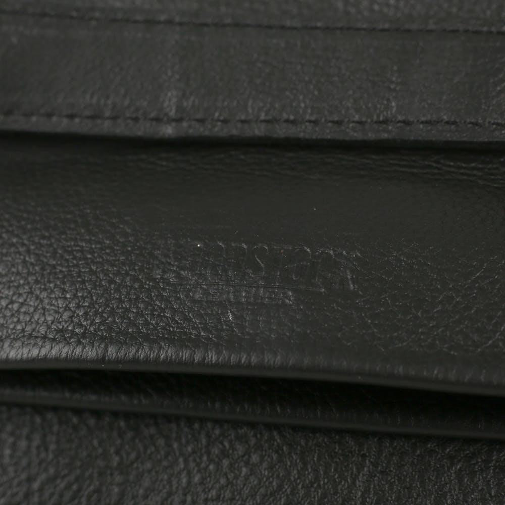 Embossed Woodstock Leather logo on Lined Carly Sling Bag-Black