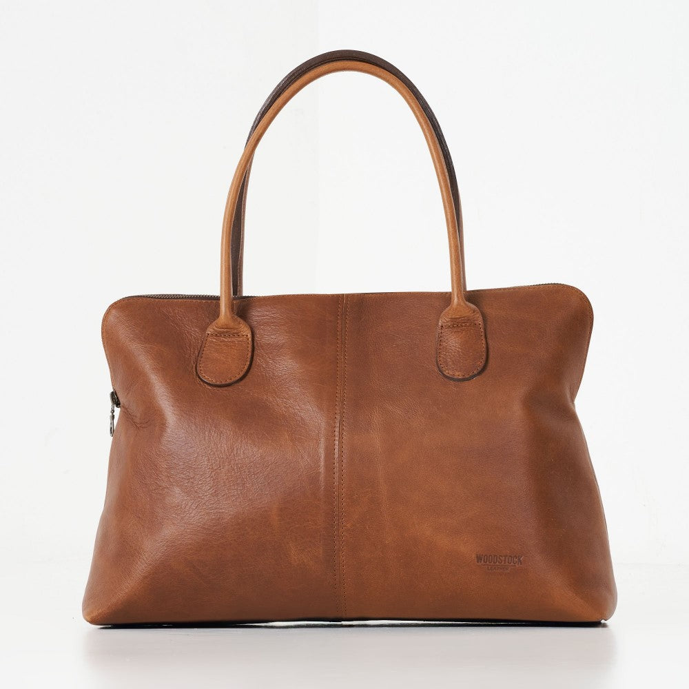 Front view of Lined Lexi Work Bag - Pecan