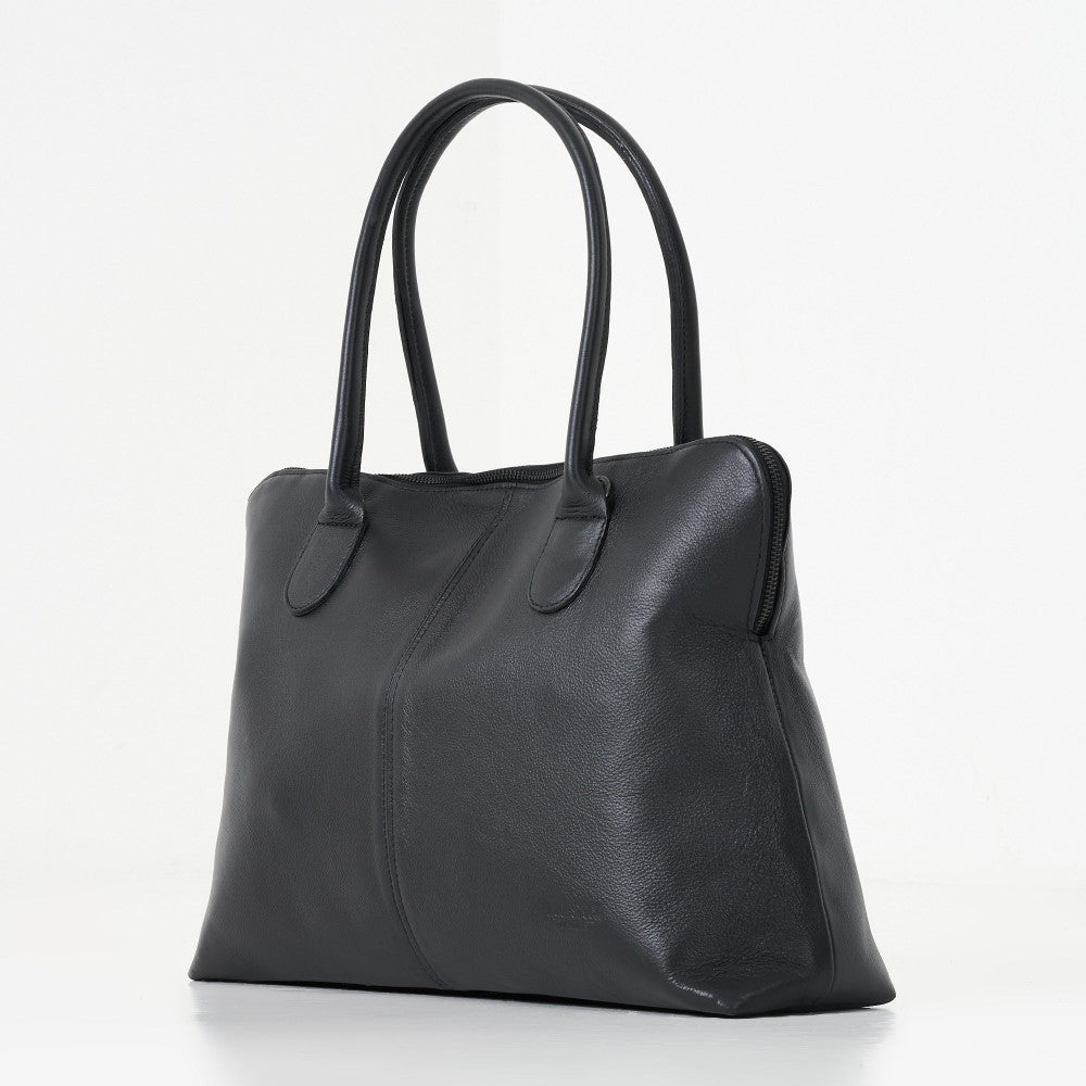 Side view of Lined Lexi Work Bag - Black