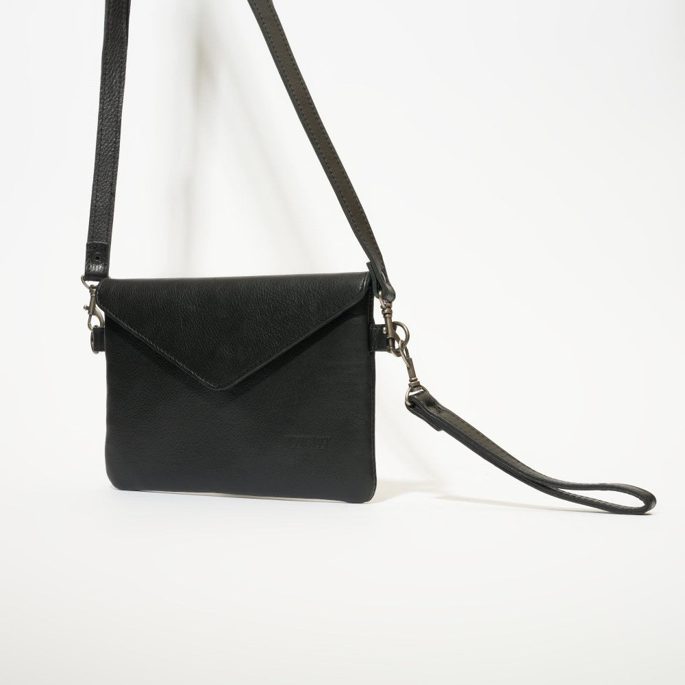 Front view of Marley Clutch Bag - Black