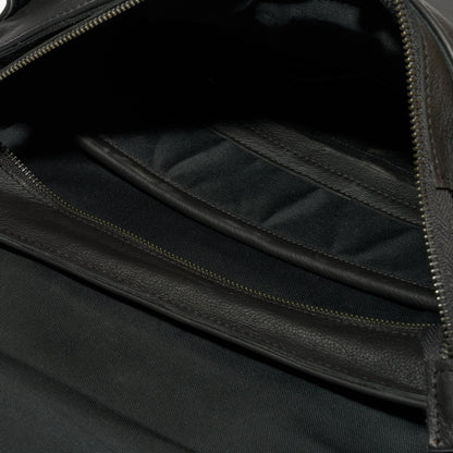 Interior view of divider and zipper compartment on Peyton 15&quot; Laptop Backpack - Black