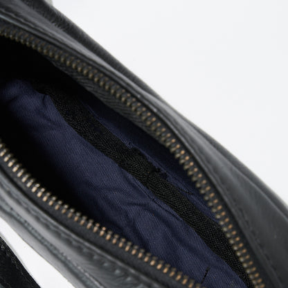 Internal view of Black Genuine Leather Madison Boxy Crossbody Sling Bag