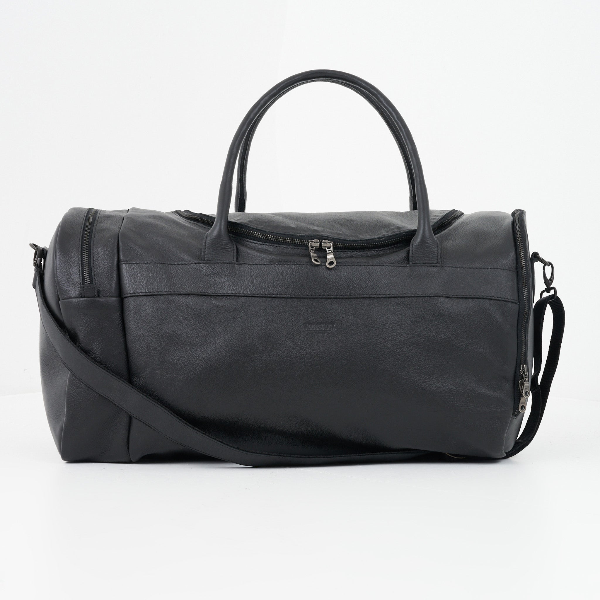 Black leather holdall sale