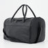 Side view of Black Genuine Leather Sports Duffel Bag with Waterproof Lining & Sneaker Compartment